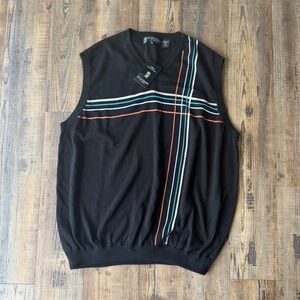 St. Andrews of Scotland Men’s Black Sleeveless Cotton Sweater Vest Golf Sz XXL